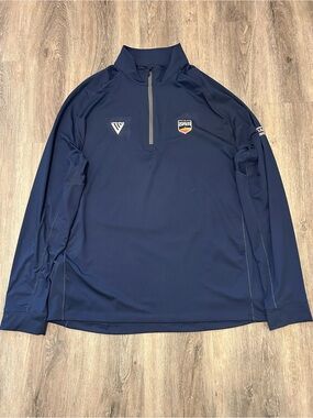 Houston Shell Open Sweatshirt Golf 1/4 Zip Levelwear Blue Pullover Men XL